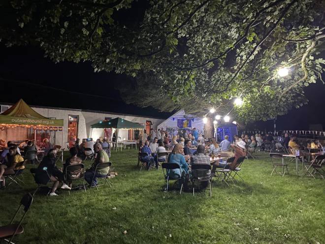 The beer garden in full swing